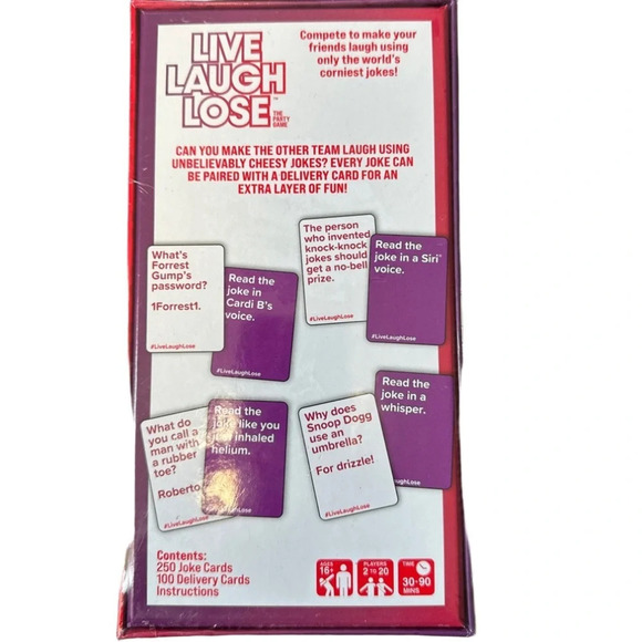 New Live Laugh Lose The Party Game where you compete to make corny jokes funny. - Picture 2 of 4